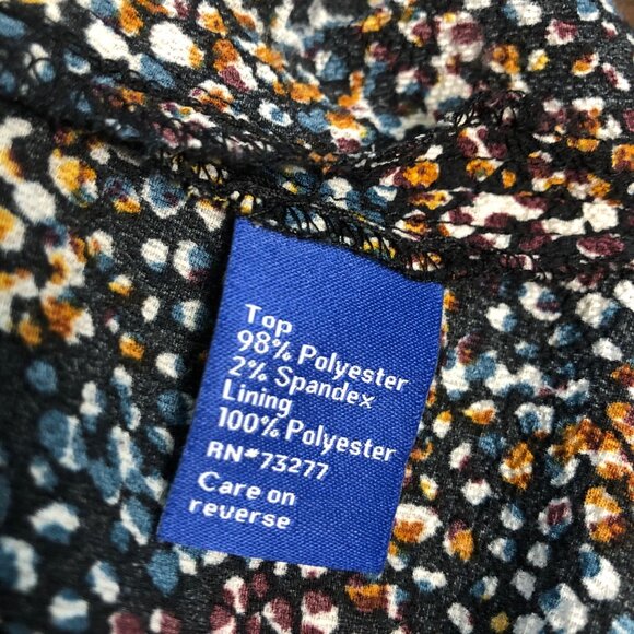 Apt 9 Tunic Womens Size Medium Black Multicolored Speckled Layered Blouse Top - Picture 7 of 9